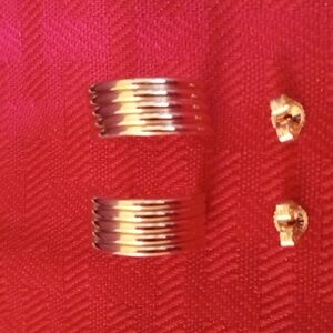 14K Gold Ribbed Half Hoop Earrings